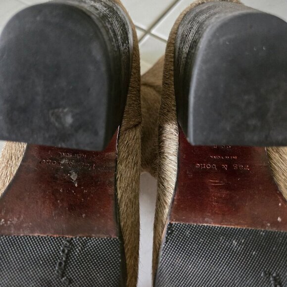 Rag & Bone Newbury Calf Hair Ankle Boots Oatmeal 8.5 - Picture 6 of 7